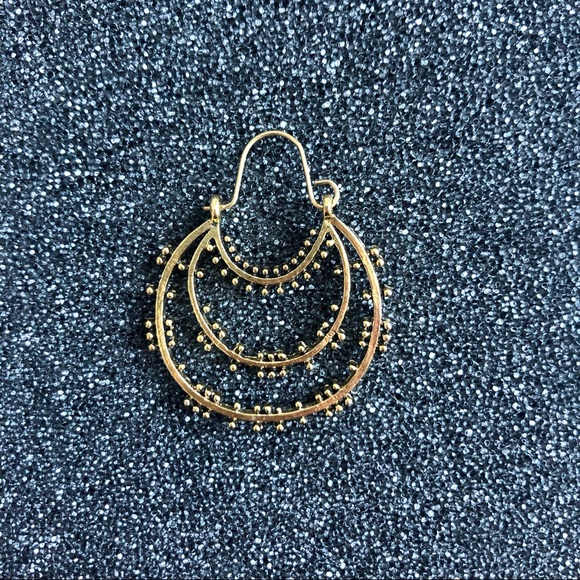 Boho Studded Hoop Earrings - Picture 2 of 3